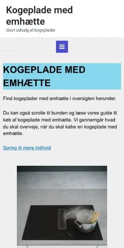 Anteprima del sito Kogeplade Med Emhætte, media di Danimarca per articoli sponsorizzati