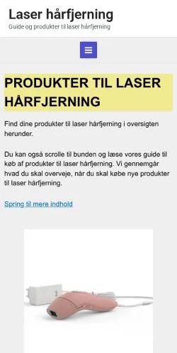 Anteprima del sito laserhårfjerning, media di Danimarca per articoli sponsorizzati