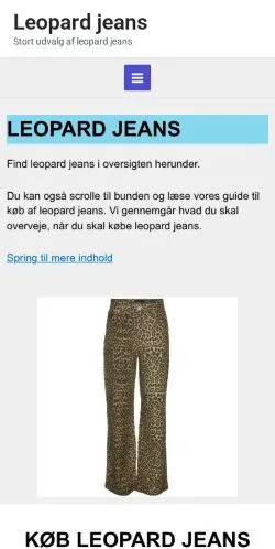 Voorbeeld van de site Leopard Jeans, medium uit Denemarken voor gesponsorde artikelen