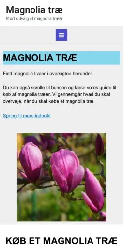 Anteprima del sito Magnolia Træ, media di Danimarca per articoli sponsorizzati