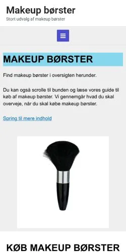 Podgląd witryny Makeup Børster, medium z kraju Dania do artykułów sponsorowanych