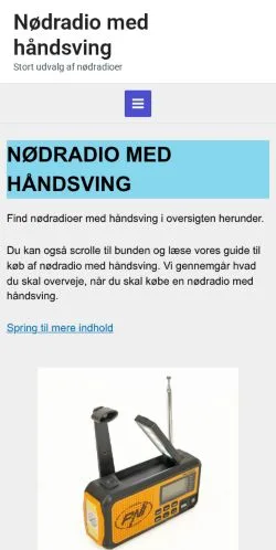 Anteprima del sito Nødradio med Håndsving, media di Danimarca per articoli sponsorizzati