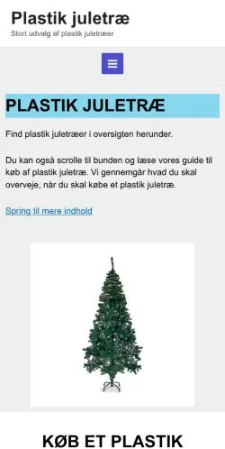 Anteprima del sito Plastik Juletræ, media di Danimarca per articoli sponsorizzati