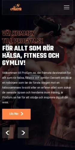 Anteprima del sito Progym, media di Svezia per articoli sponsorizzati