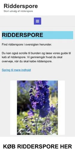 Podgląd witryny Ridderspore, medium z kraju Dania do artykułów sponsorowanych