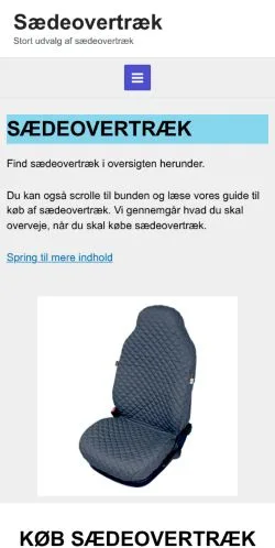 Podgląd witryny Sædeovertræk, medium z kraju Dania do artykułów sponsorowanych