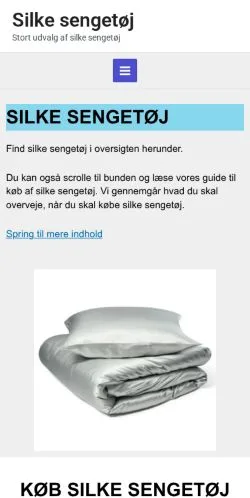 Anteprima del sito Silke Sengetøj, media di Danimarca per articoli sponsorizzati