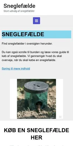Anteprima del sito Sneglefælde, media di Danimarca per articoli sponsorizzati