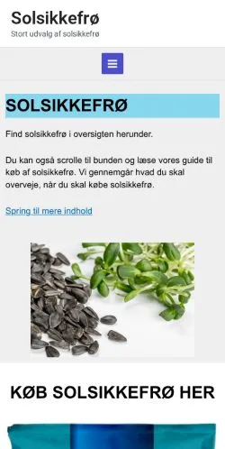 Anteprima del sito Solsikkefrø, media di Danimarca per articoli sponsorizzati