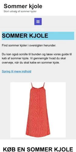 スポンサード記事向けのデンマークメディア、Sommer Kjoleのサイトプレビュー