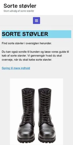 Voorbeeld van de site Sorte Støvler, medium uit Denemarken voor gesponsorde artikelen