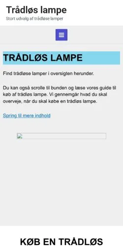 Anteprima del sito Trådløs Lampe, media di Danimarca per articoli sponsorizzati