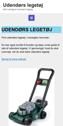Anteprima del sito udendørs legetøj, media di Danimarca per articoli sponsorizzati