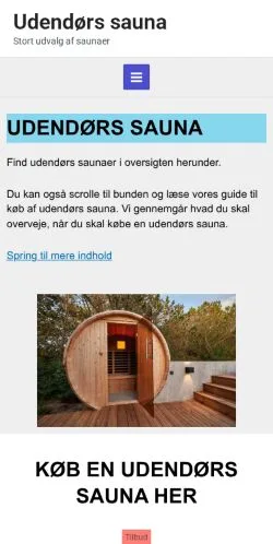 Anteprima del sito Udendørs Sauna, media di Danimarca per articoli sponsorizzati