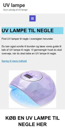 Aperçu du site UV Lampe, média de Danemark pour articles sponsorisés