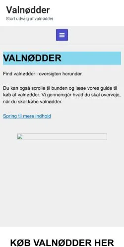 Anteprima del sito Valnødder, media di Danimarca per articoli sponsorizzati