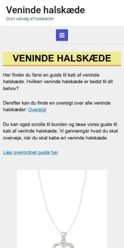 Anteprima del sito Veninde Halskæde, media di Danimarca per articoli sponsorizzati