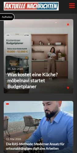 Podgląd witryny Aktuelle Nachrichten, medium z kraju Austria do artykułów sponsorowanych