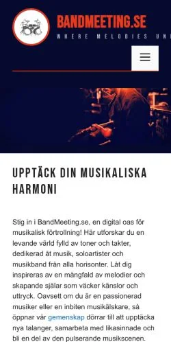 Anteprima del sito Band Meeting, media di Svezia per articoli sponsorizzati