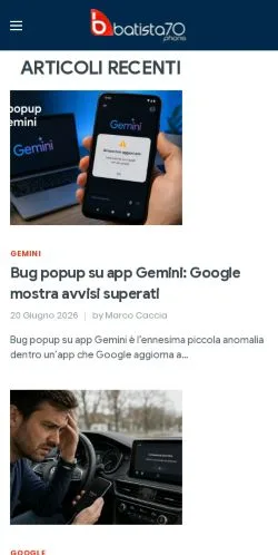 Anteprima del sito Batista70, media di Italia per articoli sponsorizzati