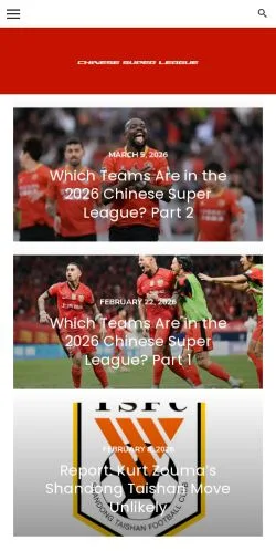 Podgląd witryny Chinese Super League, medium z kraju Wielka Brytania do artykułów sponsorowanych
