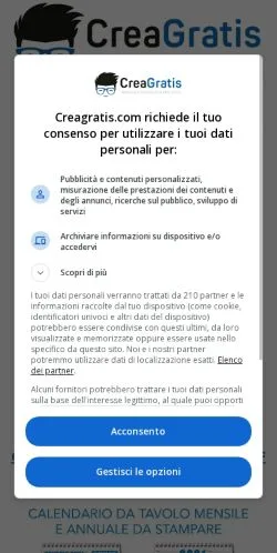 Anteprima del sito CreaGratis, media di Italia per articoli sponsorizzati