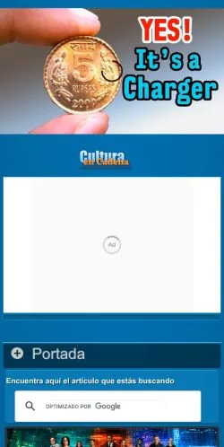 Podgląd witryny Cultura Encadena, medium z kraju Hiszpania do artykułów sponsorowanych