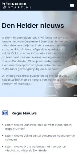 Podgląd witryny Den Helder Nieuws, medium z kraju Holandia do artykułów sponsorowanych