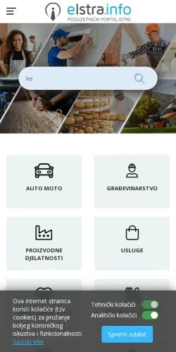 Anteprima del sito eIstra Portal, media di Croazia per articoli sponsorizzati