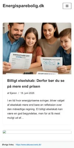 Anteprima del sito Energisparebolig.dk -, media di Danimarca per articoli sponsorizzati