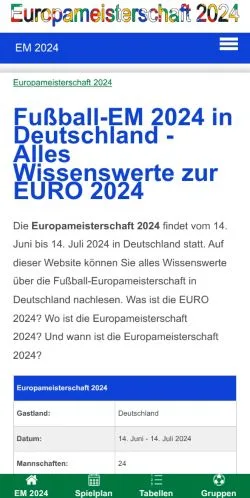 스폰서 기사용 독일 매체 EURO 2024 Deutschland 사이트 미리보기