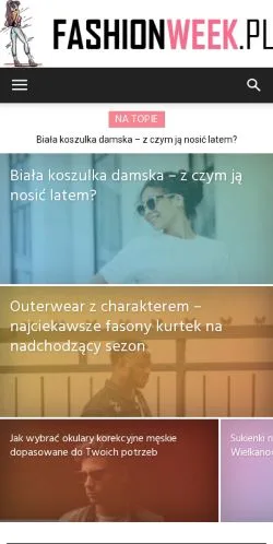 Anteprima del sito FashionWeek, media di Polonia per articoli sponsorizzati