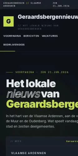 Podgląd witryny Geraardsbergennieuws, medium z kraju Belgia do artykułów sponsorowanych