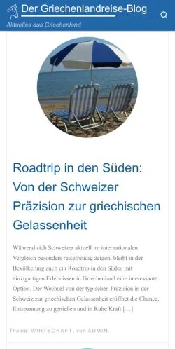 Vista previa del sitio Der Griechenlandreise-Blog, medio de Alemania para artículos patrocinados