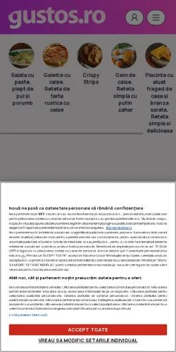 Preview of the Gustos website, a media outlet in Romania for sponsored articles