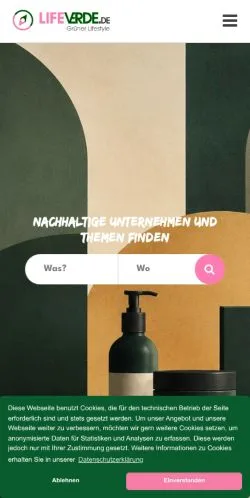 Podgląd witryny LifeVERDE, medium z kraju Niemcy do artykułów sponsorowanych