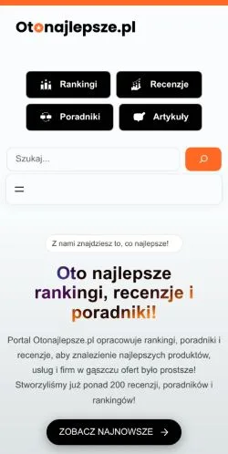 Pré-visualização do site Otonajlepsze, meio de Polônia para artigos patrocinados