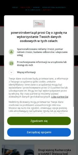 Anteprima del sito Powrót Roberta, media di Polonia per articoli sponsorizzati