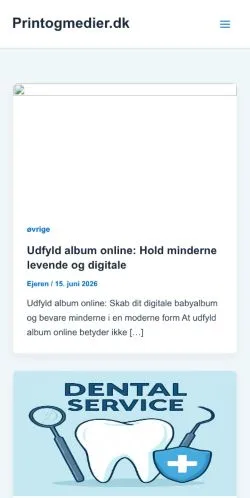Anteprima del sito Printogmedier.dk, media di Danimarca per articoli sponsorizzati