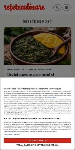 Anteprima del sito Retete Culinare, media di Romania per articoli sponsorizzati