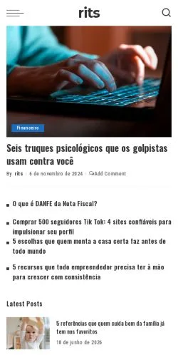 스폰서 기사용 브라질 매체 Rits Auto 사이트 미리보기