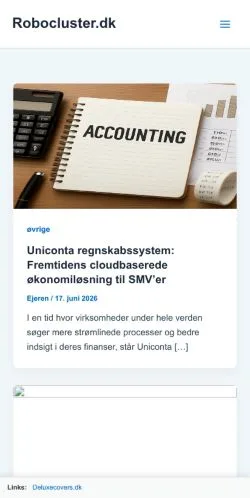 Preview of the Robocluster.dk - website, a media outlet in Denmark for sponsored articles