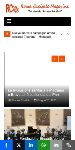 Anteprima del sito Roma Capitale Magazine, media di Italia per articoli sponsorizzati