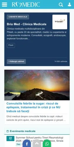 Podgląd witryny ROmedic, medium z kraju Rumunia do artykułów sponsorowanych