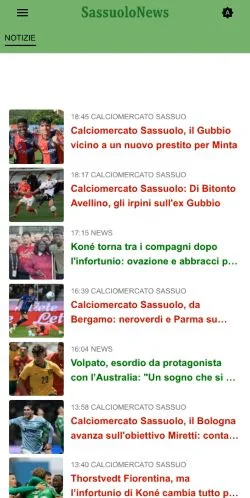 Vista previa del sitio Sassuolo News, medio de Italia para artículos patrocinados