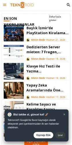 Aperçu du site Teknoroid, média de États-Unis pour articles sponsorisés