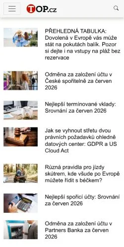 Vorschau der Website TOP, Medium aus Tschechien für gesponserte Artikel