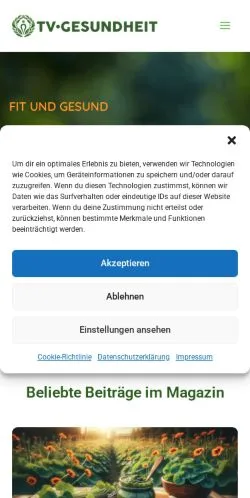 Anteprima del sito TV Gesundheit, media di Austria per articoli sponsorizzati
