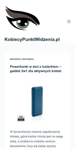스폰서 기사용 폴란드 매체 Kobiecy Punkt Widzenia 사이트 미리보기
