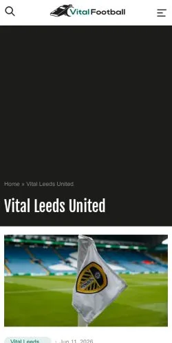 Anteprima del sito Vital Football Leeds, media di Regno Unito per articoli sponsorizzati